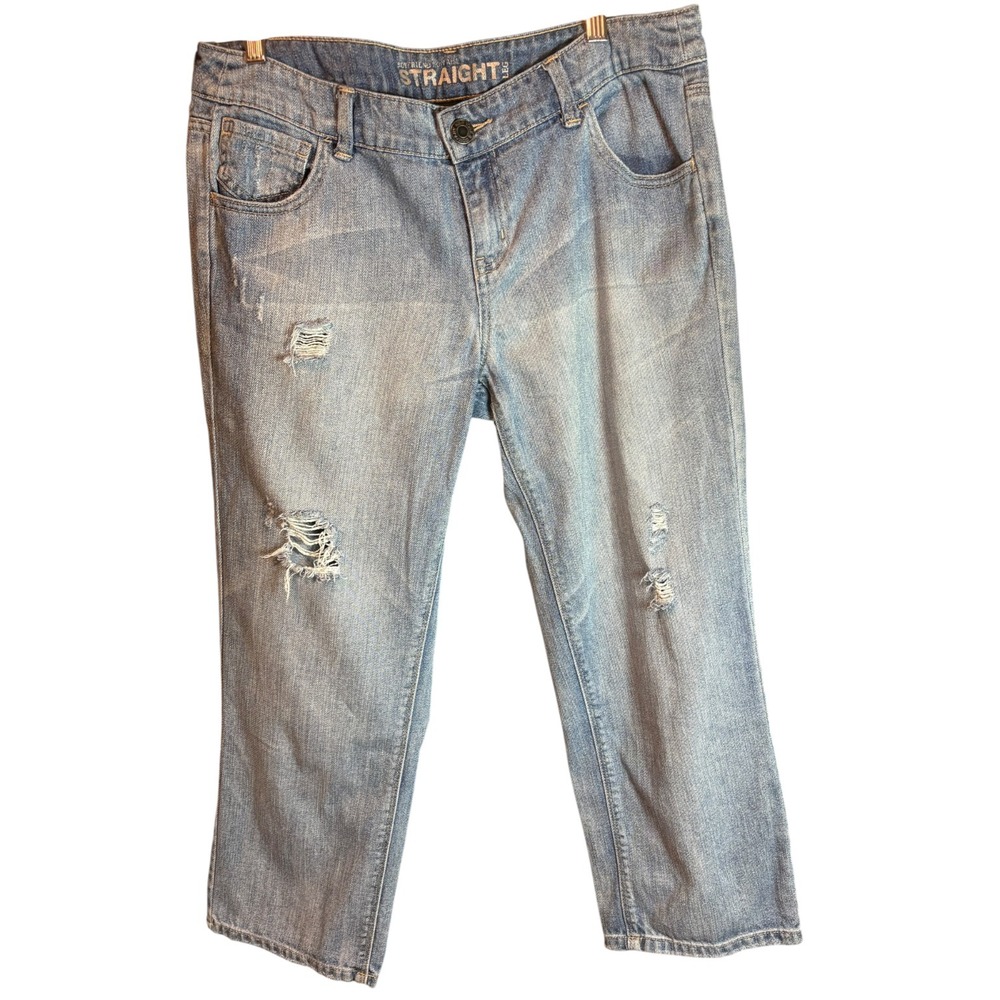 New York & Company Women's Sz 10 Boyfriend Low Rise Straight Leg Jeans 35" x 24"